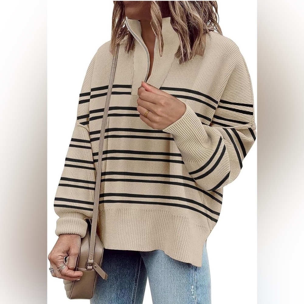 Zip Neck Pullover Sweater